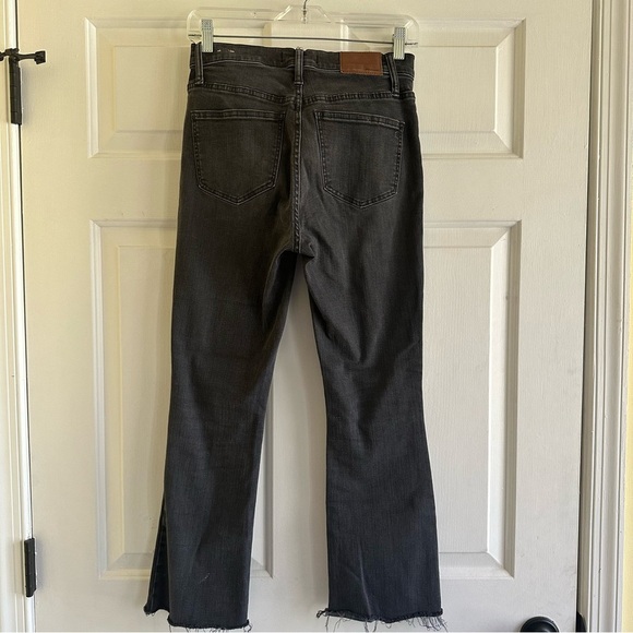 Madewell Cali Demi Boot Black Denim Bootcut Ankle Jeans Bayland Wash Raw Hem 27 - Picture 4 of 8